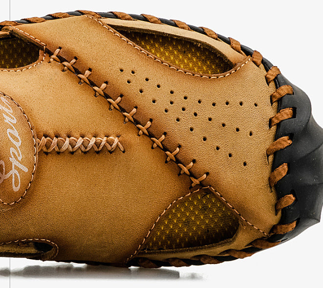 Men's Breathable Casual Hollow Leather Sandals - D&A
