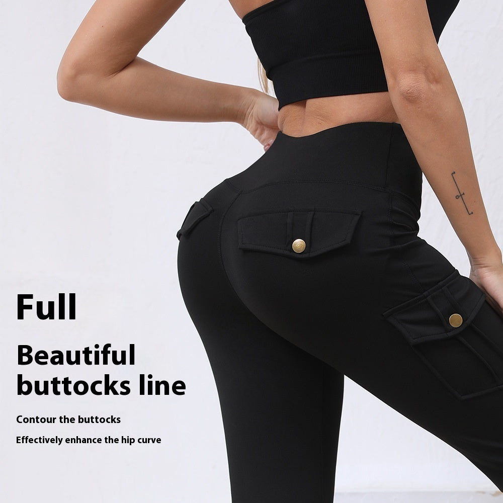 Pocket High Waist Hip Lift Quick-drying Breathable Tight Casual Fitness Sports Pants - D&A