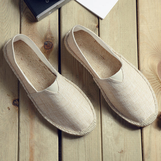 Retro Low-top Ramie Sole Shoes Sweat-absorbent Breathable Lazy Cloth Shoes - D&A