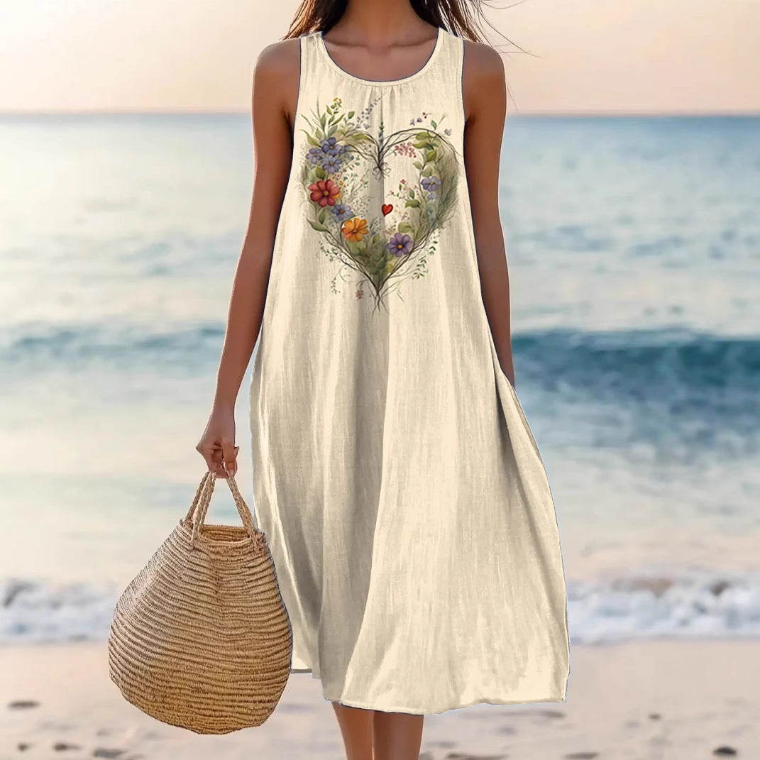 Polyester Short-sleeve One-piece Dress For Women - D&A