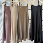 Simple Graceful Draping Acetate Satin Fishtail Skirt For Women - D&A