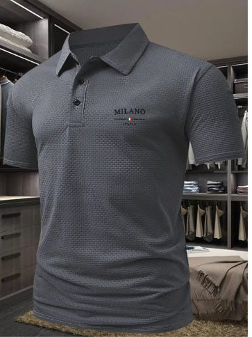 Men's Printed Short-sleeved Lapel Shirt Polo Color08 - D&A