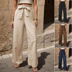 Tied Lotus Leaf Elastic Trousers - D&A