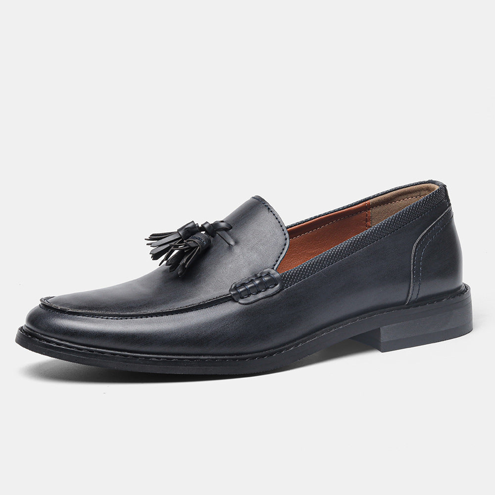 American Size Wood Grain Tassel Foreign Trade Formal Shoes Loafers Slip-on 703color - D&A