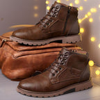 Male Martin Boots Leisure Plus Size Zip Ankle Boots - D&A