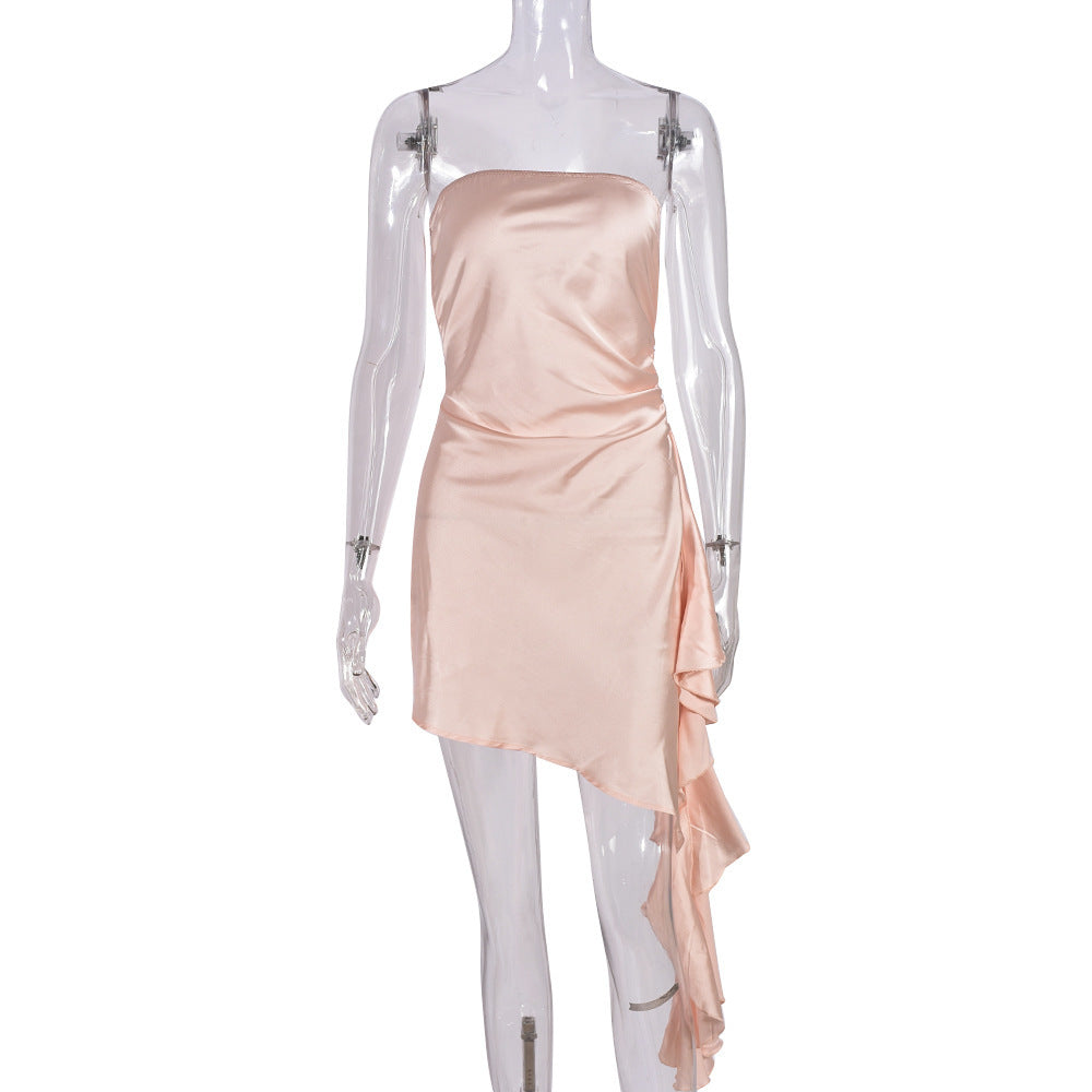 Fashion Women's Wear European And American Style Dress Pink - D&A
