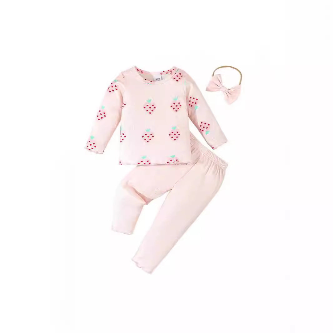 Infant Printing 3-piece Set Suit - D&A