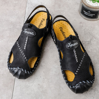 Men's Breathable Casual Hollow Leather Sandals - D&A