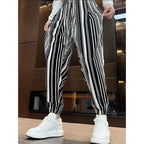Men's Ankle-tied Harlan Casual Thin Cropped High-grade Sense Ice Silk Pants - D&A