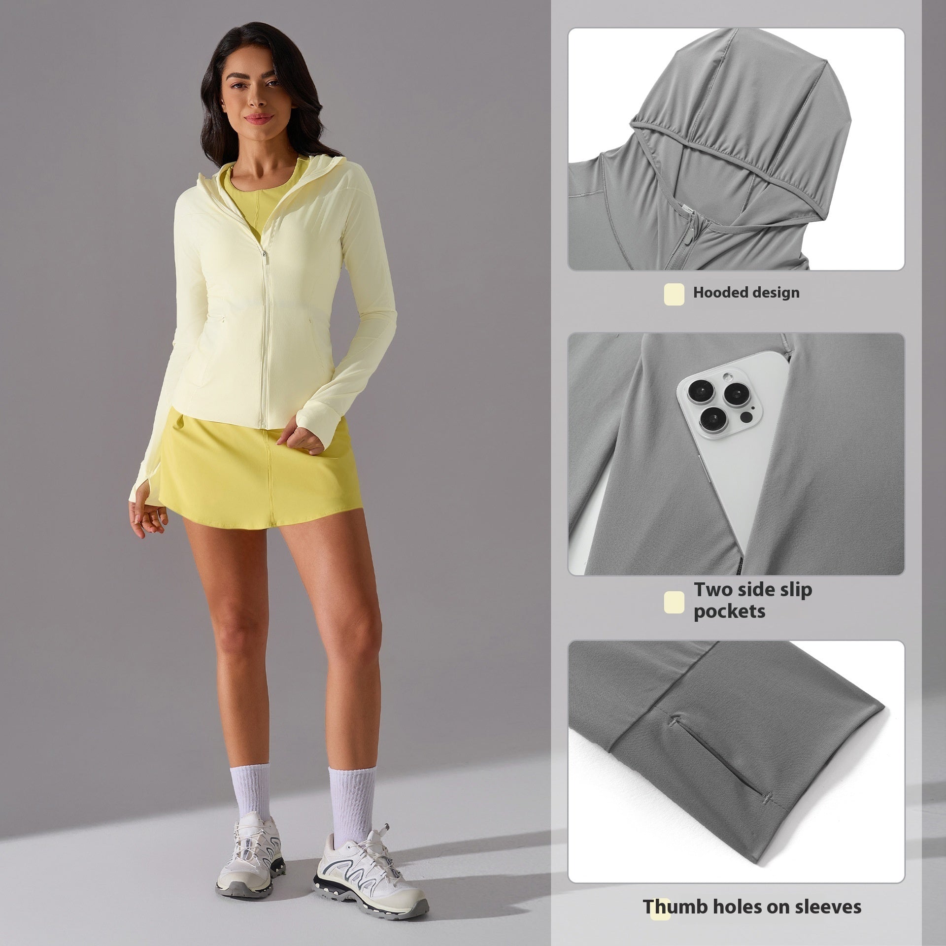 Hooded Stand Collar Sun Protection Quick-drying Coat - D&A