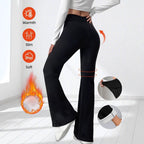 Winter High Waist Stretch Fleece Bell-bottom Pants Slimming Hip Raise - D&A