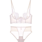 Sexy Adjustable Lace Bra Without Underwire Bra White - D&A