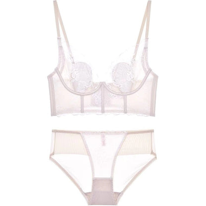 Sexy Adjustable Lace Bra Without Underwire Bra White - D&A