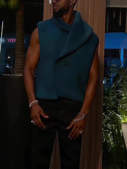 Men's Elegant Irregular Collar Vest AS Size - D&A