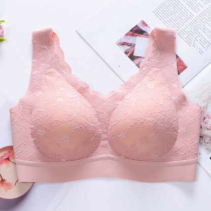 Lace Traceless Underwear Sports Vest For Women Pink - D&A