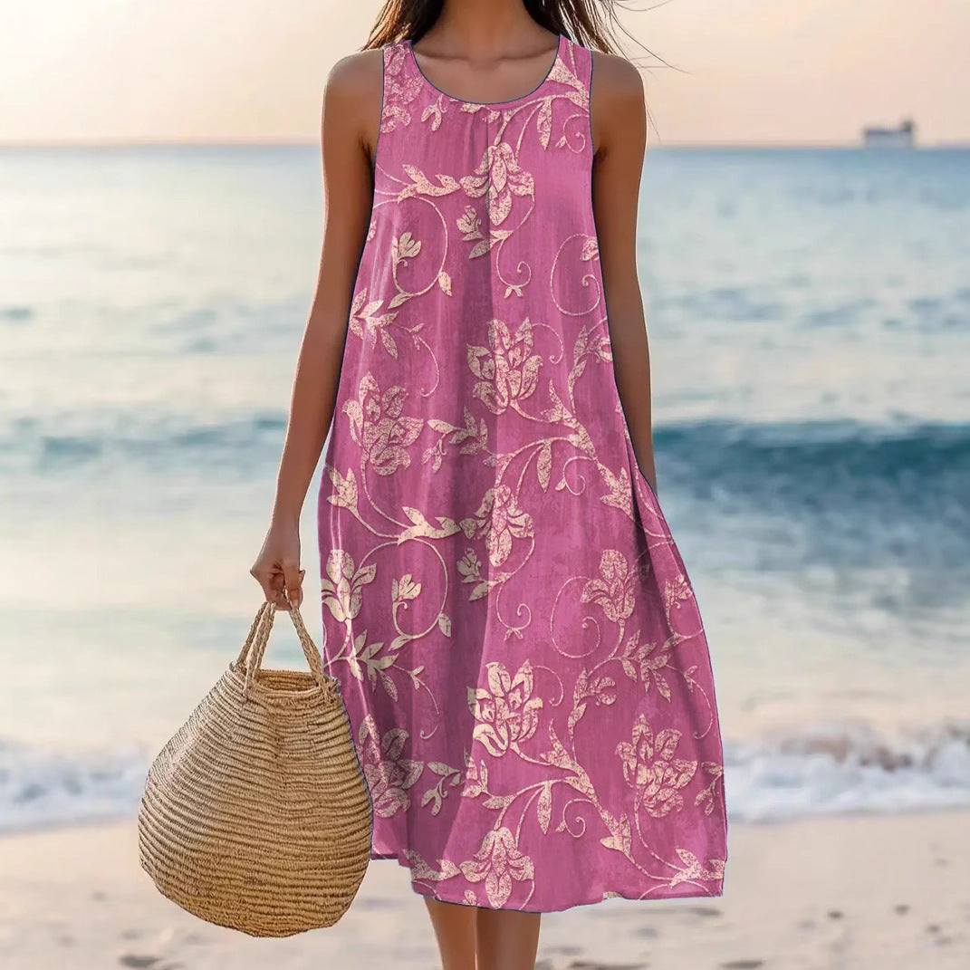 Polyester Short-sleeve One-piece Dress For Women - D&A