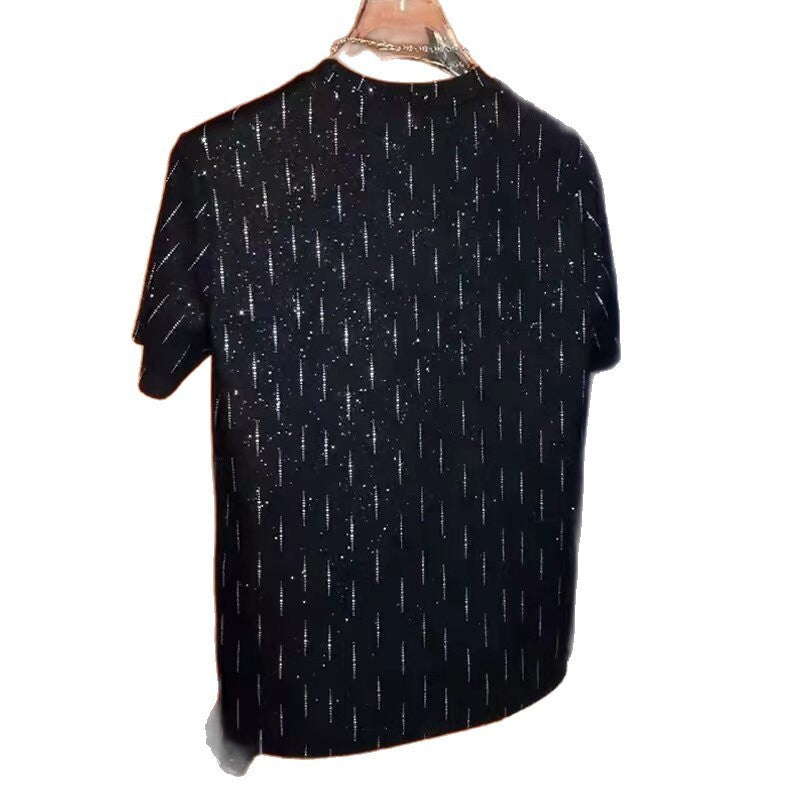 Men's Crew Neck Casual Half Sleeve Short Sleeve T-shirt Starry Top - D&A