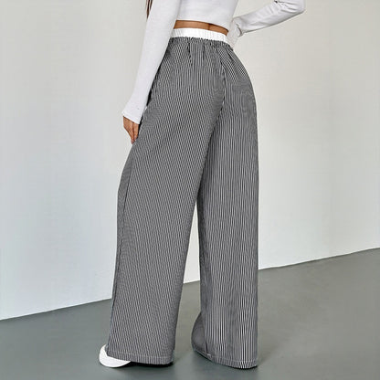 Women's Stitching Striped Casual Trousers - D&A