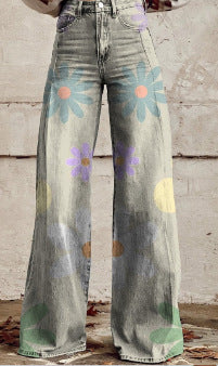Hot Selling Plus Size Women's Casual Pants Thin Imitation Jeans A - D&A